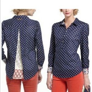 Anthropologie polka dot top